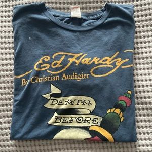 Ed Hardy Death Before Dishonor Tee Shirt